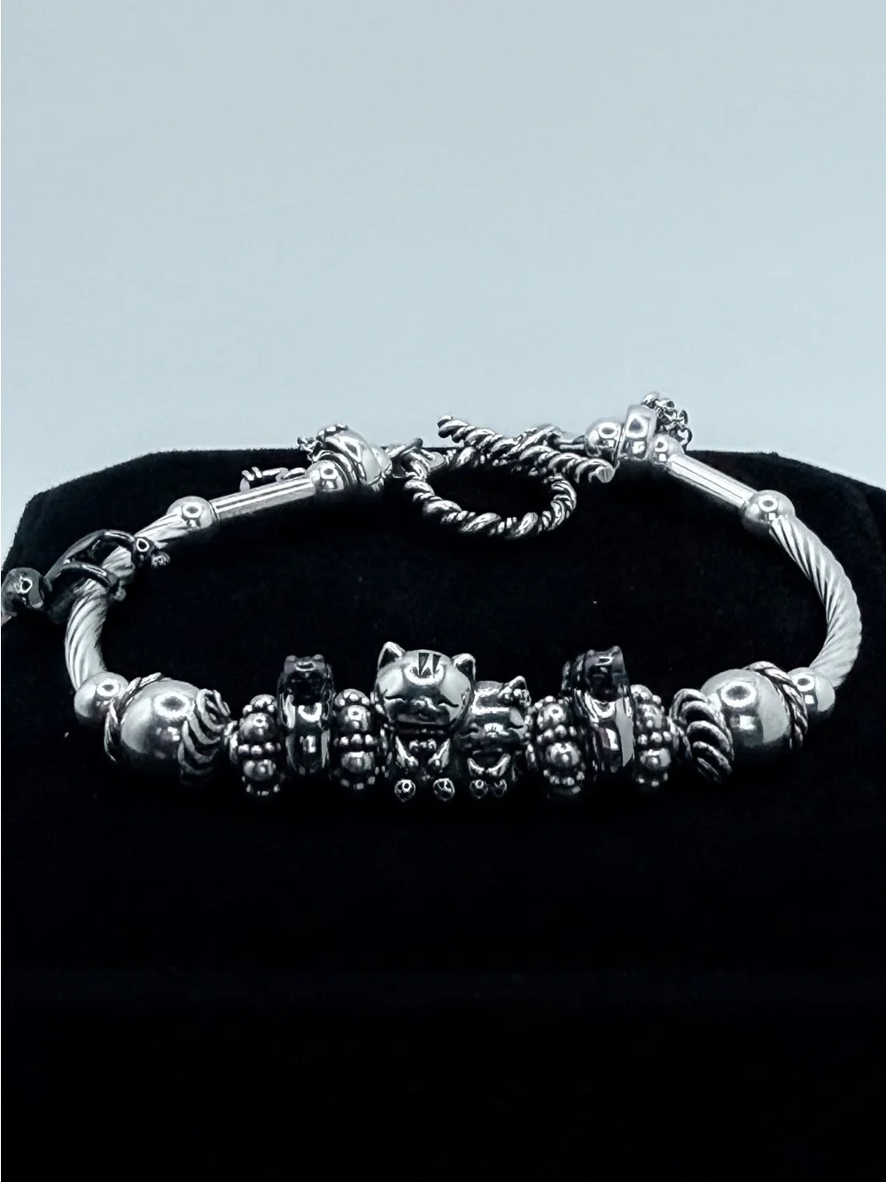 The Antheia Feline Charm Bracelet: A One-of-a-Kind Sterling Silver Exclusive#005